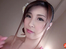Hot Japanese Girl Slides Big Cock To Her Boobs
